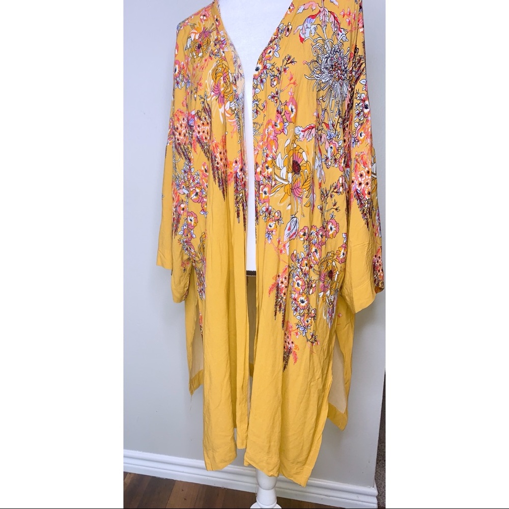 FREE PEOPLE | Intimately FP Yellow Floral Kimono - Picture 5 of 16